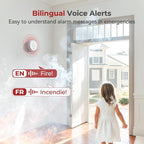 Siterlink Hardwired Smoke Detector Carbon Monoxide Detector Combo 10 Year Battery up, UL 217-9th Conforming, Interconnected Smoke & CO Alarm with Bilingual Voice Alerts, 2 Pack