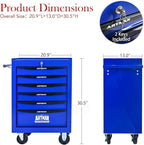 6-Drawer Steel Rolling Tool Cart with Wheels & Handle, Heavy-Duty Tool Chest Storage Cabinet for Garage and Workshop