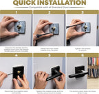 Mega Handles Prime Dummy Door Handles - 6 Pack Heavy Duty Black Door Handle, Non-Turning Door Handle for Hallway, Closet & French Doors, Single Side, Fits All Standard Doors - Matte Black