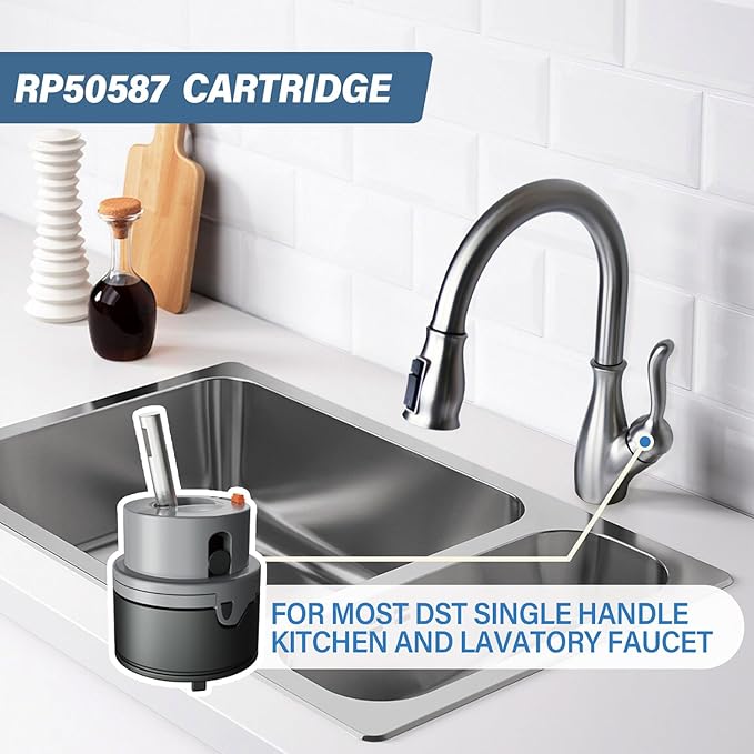 RP50587 Cartridge Compatible with Delta DST Single Handle Kitchen and Lavatory Faucets 36mm,Includes RP51503 Bonnet Nut