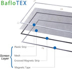 DIY Magnetic Window Screen Replacement Adjustable Mesh Screen with Magnets Fits 72"Hx48"W Black Frames with Grey Fiberglass Screen