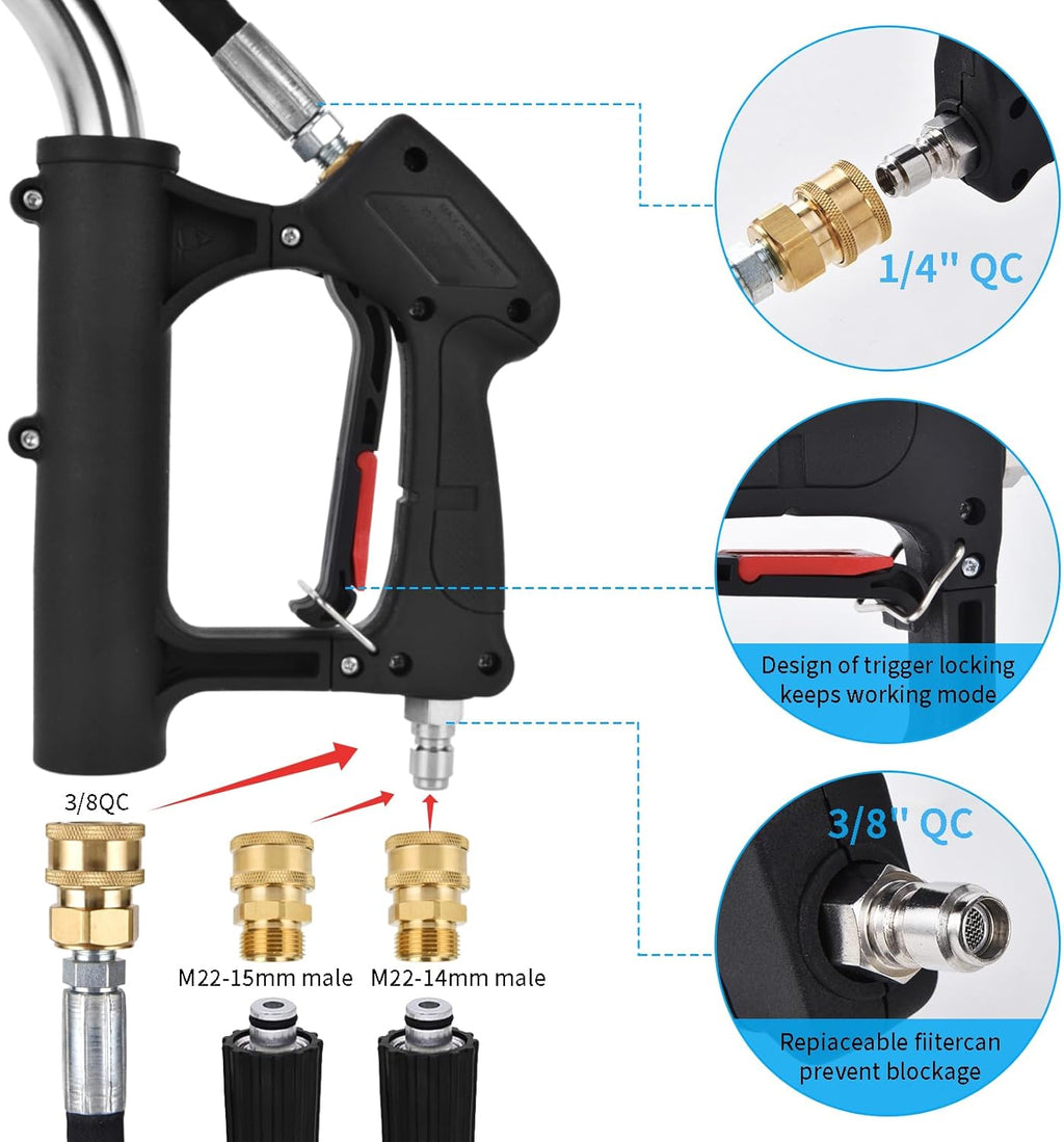 24" Pressure Washer Surface Cleaner Mate with 5 Nozzles Water Broom, Stainless Steel Surface Cleaner for Pressure Washer, Dual Handle Power Washer Surface Cleaner for Concrete Driveway, 4200 PSI