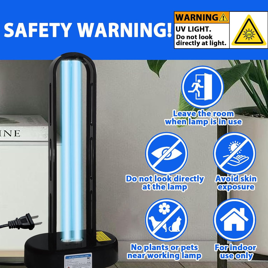 BAIMNOCM 3 Pack 38W UV Light Sanitizer, UVC Germicidal Lamp with Remote Control, UV Disinfection Light Bulb for Basement/Bedroom/Kitchen (2 Ozone Free + 1 Ozone)