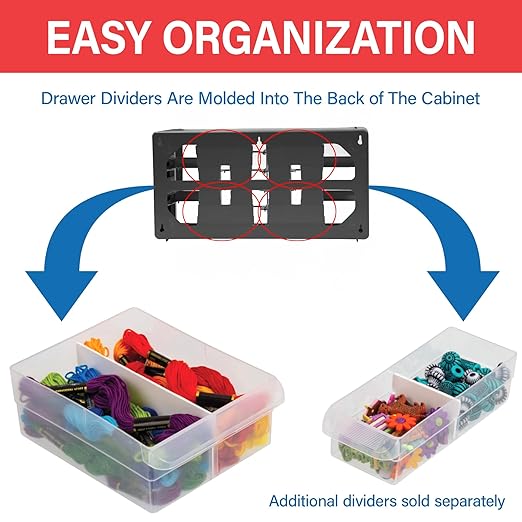 Akro-Mils 26-Drawer Plastic Drawer Storage Cabinet for Garage Organization, Bead Organizer, Building Bricks Storage, Teacher Toolbox, Makeup Organizer, 20" W x 6" D x 10" H, 10126 Yellow