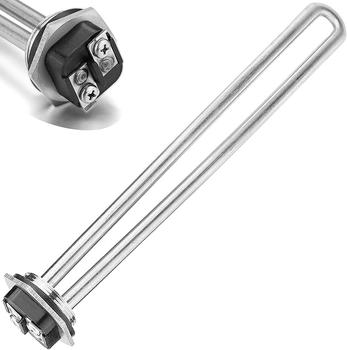 Mornajina 02582 Electric Water Heater Elements 4500W 240V, Hot Water Heater Replacement Parts Screw-in RV Hot Water Heater Fit Most Models, Straight Type