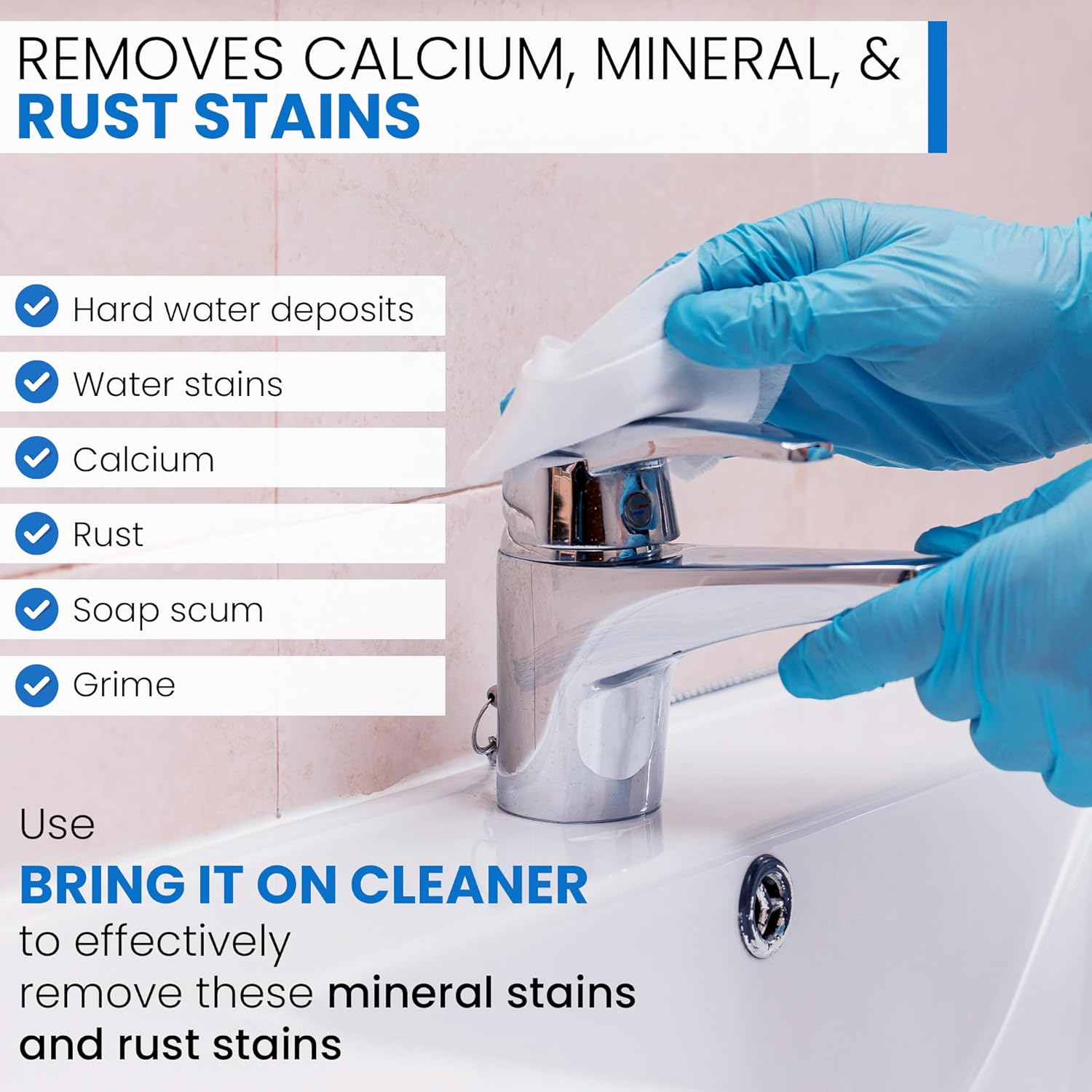 BRING IT ON! CLEANER Hard Water Stain Remover Sealant 16oz, Water Spots on Glass, Hard Water Buildup.