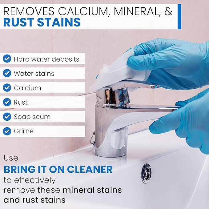 BRING IT ON! CLEANER Hard Water Spot Remover Plus 2 Drill Brush Attachments | Clean Tile and Grout | Shower Doors Cleaner | Scrub Off Mold and Mildew With Ease