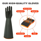 North Tower Chemical Resistant Gloves Rubber Heavy Duty Glove Work With Waterproof Gloves For Mens （14in,2 pair）