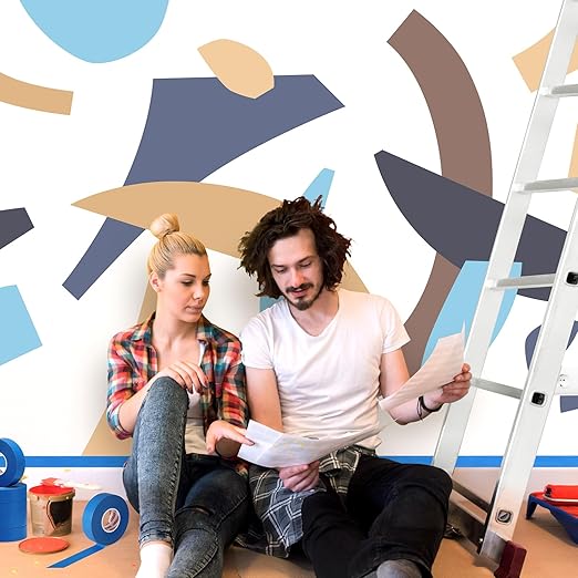 20 Rolls Blue Painters Tape 1 Inch Wide 0.94In x 1100 Total Yards Bulk Blue Masking Tape, Heat Resistant Washi Tape for Wall Painting DIY Projects, Sharp Lines