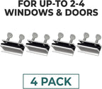 Shop Square Window Locks, 4 Pack Aluminum Thumb Turn Window Lock, Secure Sliding Windows & Doors, No-Drill Install, Child Proof, Indoor Outdoor, Requires 28-36mm Clearance