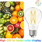 TJOY 6 Pack A19 Vintage LED Edison Bulbs, Dimmable Light Bulb 60W Equivalent, High Brightness 5000K Daylight, Ultra-Bright, 8W E26 Standard Base, 800Lumens, CRI80+, Clear Glass Filament Bulb for Home