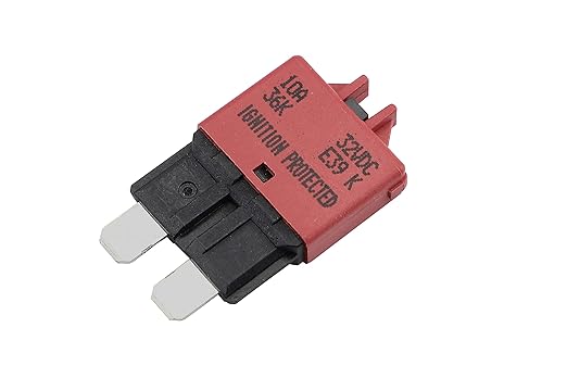 GLOSO Circuit Breaker Blade Fuse E39 (T3) Manual Reset Fuse for Car Truck RV Automotive Marine Boat Trolling Motor & Custom Wiring Audio Battery Protection/Low Profile ATC/ATO (10A - 1 Pack)