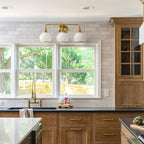 Brushed Gold Bathroom Light Fixtures 3-Lights Vanity Lights with Milky White Frosted Glass Shade Bathroom Vanity Light 22.4 inch Wall Sconce Lighting Bath(Exclude E26 Bulb)