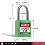 TRADESAFE Lockout Tagout Locks Set - 10 Green Lockout Locks Keyed Different, 2 Keys Per Loto Lock, OSHA Compliant Lock Out Tag Out Padlocks for Electrical Lockout Tag Out Kits