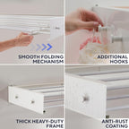 Foldable Wall Mounted Drying Rack 28 inch - Easy to Install Hanging Rack for Laundry Room - Space Saving Design with 55-lb Capacity - Perfect Drying Racks for Clothes Towels & More