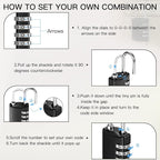 Sadnyy 60 Pcs 4 Digit Combination Locks Combination Padlock Luggage Number Locks Outdoor Waterproof Resettable Padlock for Door Traveling School Gym Locker Suitcases Employee Hasp Storage