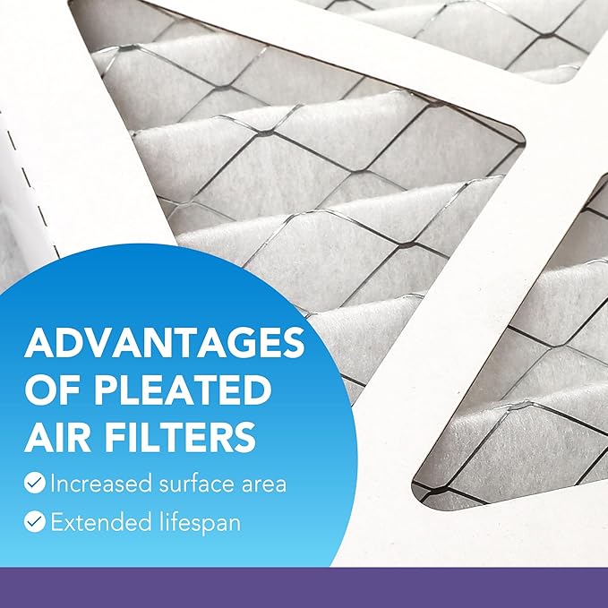 LotFancy 14x25x1 Air Filter MERV 11 Pet Smoke Allergens Defense (6-Pack) Pleated HVAC Furnace Air Filters, Replacement for Home AC & Heating Systems, Actual Size: 13.75" x 24.75" x 0.75"