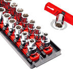 Ernst Manufacturing Socket Organizer Rails - Socket Boss 2-Rail 1/2-Inch-Drive Twist-Lock Socket Holder, 13-Inch, Red (8494) - Made in the USA