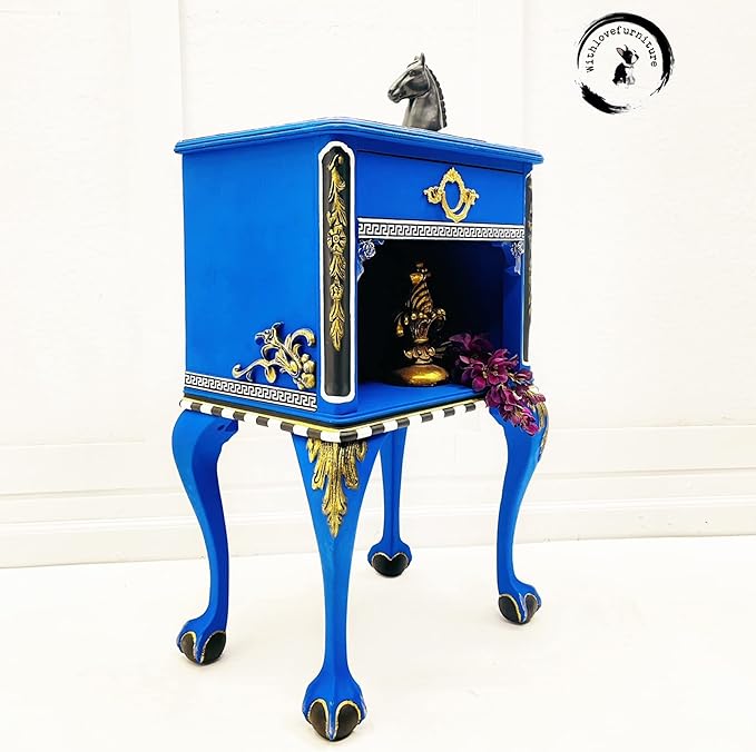 Dixie Belle Paint Company Chalk Finish Furniture Paint - Cobalt Blue (32oz) - Matte Vibrant Blue Chic Chalk Mineral DIY Furniture Paint