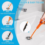 Drain Snake 12 Set: 25inch Snake Drain Hair Removal Tool(1PCS), 59inch Cleaning Brush(2PCs), 25inch Drain Clog Remover(6PCS), 18inch Sink Drain Brush(3PCS) For Bath Tub, Toilet, Kitchen Sink, Sewer
