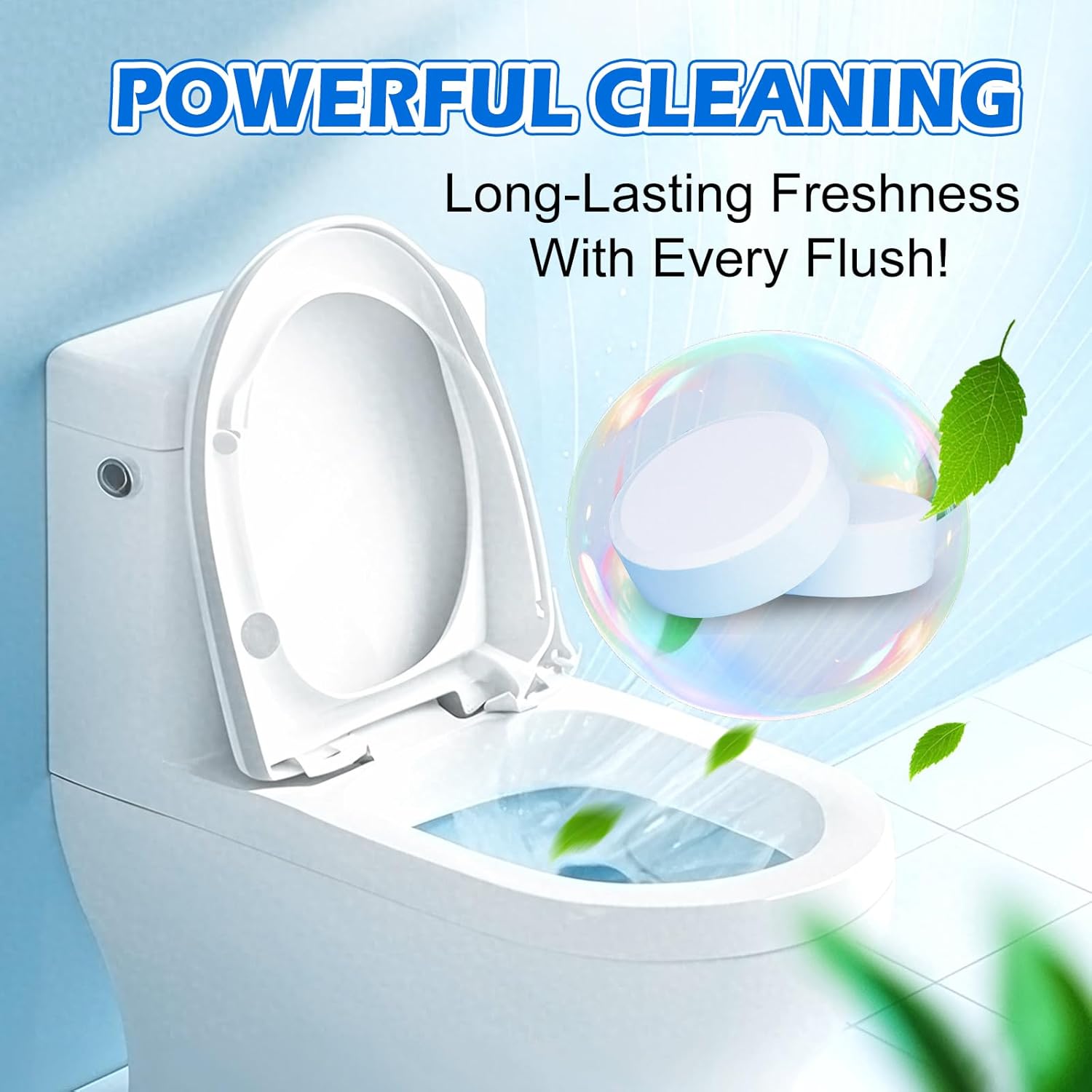 Automatic Toilet Bowl Cleaner Tablets-Fresh Scent,Long-Lasting Cleaning Effectively removes stains and limescale; Releases fresh fragrance for a pleasant bathroom experience，cleaning with flush Easy