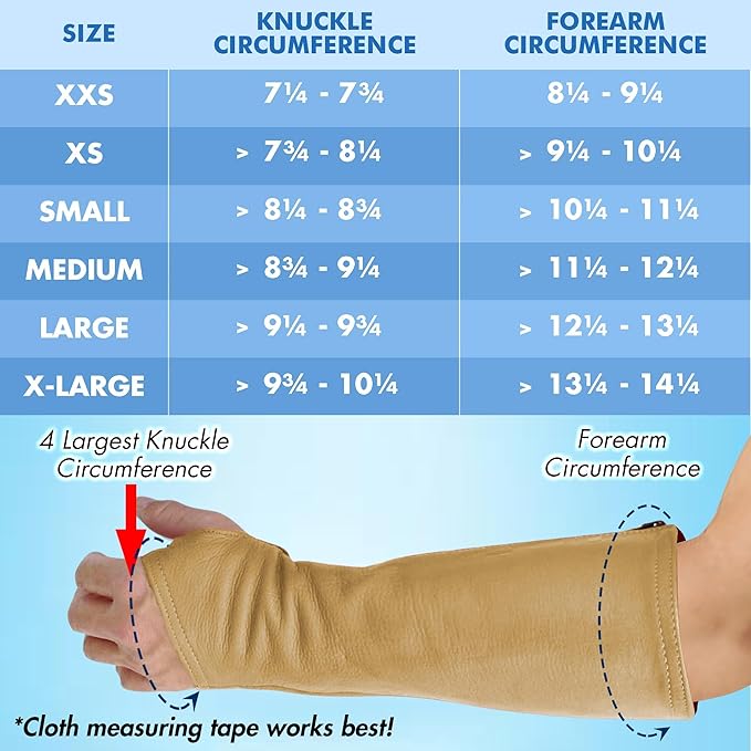 Arm Chaps Leather Protective Sleeves Arm Guard - Prevent Cuts, Scratches & Bruises - Genuine Cowhide - Ideal for Gardening & Construction - Left & Right Form-Fitting. Tan (1 Pair/Medium).