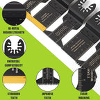 COMOWARE 28Pcs 5-Type Ti-Coated High-Carbon Steel Oscillating Blades, 2" Cut Depth for Metal/Wood/Plastic, Universal Multi-Tool Durable Blades Kit