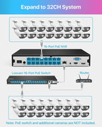 ZOSI 24CH 4K Spotlight PoE Security Camera System with Person Vehicle Detection,8pcs 4K Outdoor PoE Cameras,2 Way Talk,H.265+ 16CH 8MP NVR with 4TB HDD for 24/7 Recording