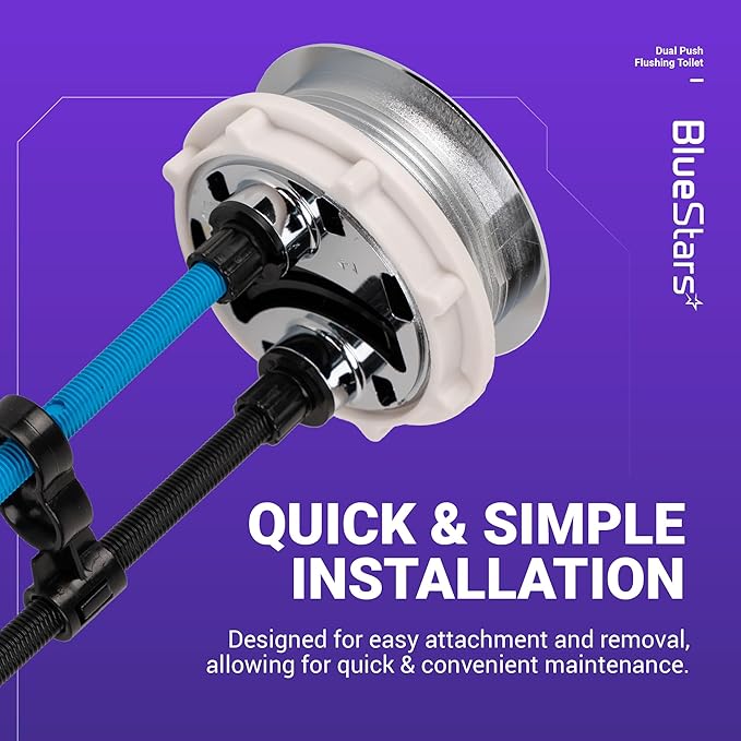 BlueStars 48mm Toilet Push Button Thread Diameter, Dual Push Flushing Toilet Water Tank Button - American Standard - Pack of 2