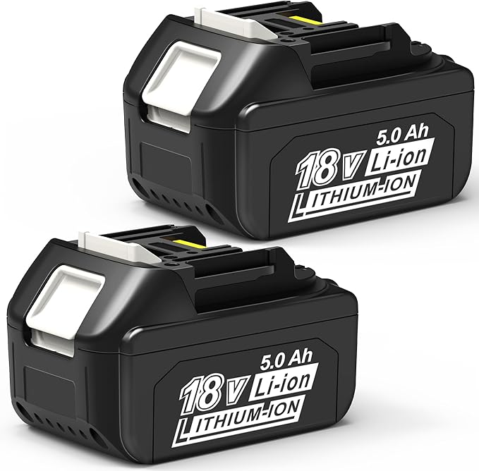 2 Packs 5.0Ah 18V Battery Replacement for Makita 18V Battery BL1850B BL1840B 1860B BL1830B BL1815B Compatible with Makita 18 Volt Cordless Power Tool and Charger