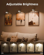 EZVALO Picture Lights for Wall with Charging Station, Rechargeable Battery Magnetic Poster Lights with 3 Color Temps & 12 RGB, Remote Dimmable Timer, Wall Decor Light for Art Display (6 Pack)