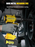 MIKKUPPA 800N.m (600Ft-lbs) Cordless Impact Wrench - 1/2 Power High Torque Battery Impact Gun, 2x 4.0Ah Battery, Fast Charger, 4 Sockets, 6 Screws Impact Gun for Wheel Lug Nuts