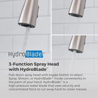 Pfister Miri 2.0 Kitchen Faucet with Pull Down Sprayer and Soap Dispenser, Single Handle, High Arc, NSF Certified, Spot Defense Stainless Steel Finish, F5297MRRGS