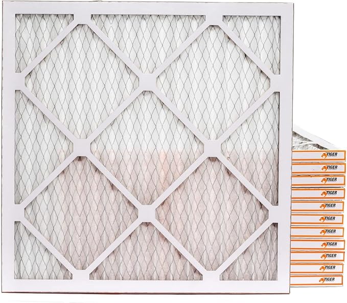 Tiger Tough 24x24x1 MERV 8 MPR 600-800 Air Filter, High-Performance AC Furnace & HVAC Filter, 12-Pack