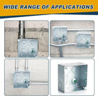 2 Pcs 4 x 4 Inch Metal Electrical Junction Box 2-1/8'' Deep Square Electrical Box Silver Galvanized Steel Drawn Construction