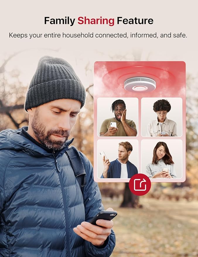 X-Sense Smart Smoke Detector with Voice Alerts and 17 Locations, Wi-Fi Smoke Alarm with SBS50 Base Station, Test from APP, Wireless Interconnected Fire Alarm, Model XS0B-MR31