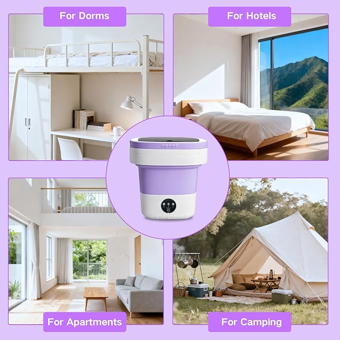 Portable Washing Machine, 15L Small Foldable Washer with 3 Cleaning Modes for Baby Clothes, Underwear, Small Items, Mini Collapsible Laundry for Travel Apartment Home Dorm Hotel Camping