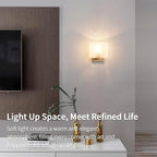 Hardwired Wall Sconces, Modern Acrylic Shade Wall Light Fixture, Gold Walls Mounted Lamp with Ceramic Lamp Holder, Classic E26 Bulb Walls Lighting for Bedroom, Living Room, Hallway 【No Bulb Included】