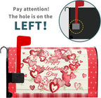 Kawani Happy Valentine's Day Mailbox Covers Magnetic Pink Red Love Heart Valentines Mailbox Covers Magnetic Standard Size 25.5x21 Inch Holiday Post Letter Box Cover for Garden Yard Decor