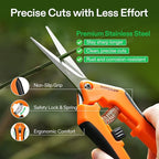 VIVOSUN 2-Pack 6.5 Inch Gardening Scissors Hand Pruner Pruning Shear with Straight Stainless Steel Blades Orange
