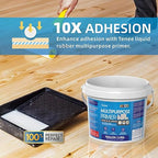 1 Gallon Liquid Rubber Multi-Purpose Primer, EPDM & TPO Primer with Gloves, Water-Based Elastomeric Roof Coating for Outdoor, High-Adhesion Bonding RV Roof Coating for Concrete, Deck, Wood, Metal