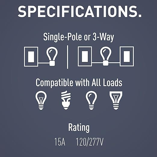 Legrand radiant TM873NICC10 15 Amp Rocker Wall Switch, 3-Way Decorator Light Switches, Nickel (1 Count)