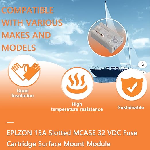 15A 32V Mini Slotted Automotive MCASE Shaped Cartridge Fuse Kit(Pack of 10pcs,15A)