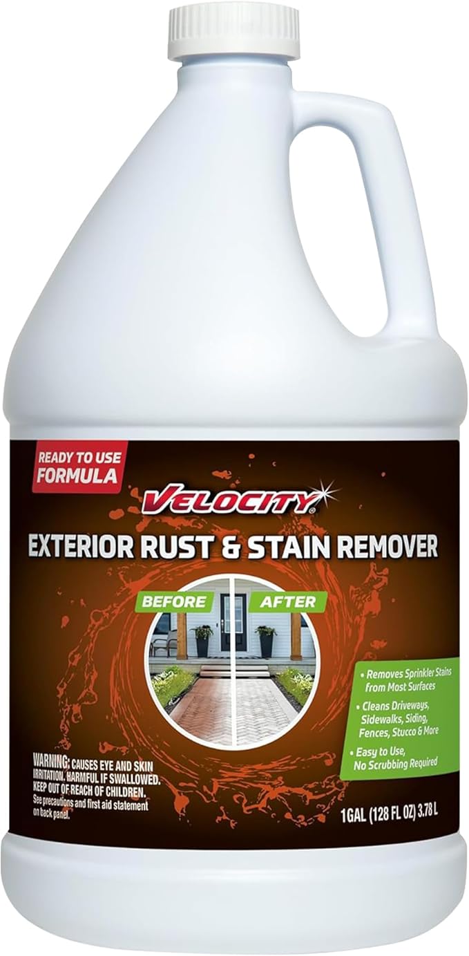 Velocity Exterior Rust Stain Remover | Rust Stain Remover for Vinyl Siding, Decks and More | 1 Gallon