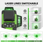 Huepar Laser Level 360° with Tall Tripod, Self Leveling Rechargeable Lazer Leveler for Construction and Picture Hanging, Nivel Laser with Pluse Mode for Outdoor, Hard Carry Case, 50" Tripod, Glasses