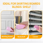 COBETE Damp Clean Duster Sponge,4pack Magic Sponge Eraser,Reusable Damp Dusting Sponge Household Cleaning for Blinds, Glass, Baseboards,Radiators,Window Track Grooves(Pink)