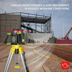 Huepar Electronic Self-Leveling Rotary Red Laser Level Kit - 360 Horizontal Laser Beam Interior/Exterior Rotating Laser Level Tool with Receiver, Protective Glasses, Li-ion Battery, Hard Case RL300HR