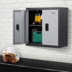 VEVOR Foldable Wall Cabinet, Metal Garage Locker Mounted 26" Small Tool Chest 240 LBS Loading Capacity Adjustable Shelf Magnetic Door File for Warehouse Office Home Black