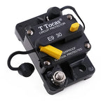 E9 30 Amp Circuit Breaker with Manual Reset | 12V - 72V DC | UL Certified Waterproof IP67 Protection Switchable 30A Surface Mount