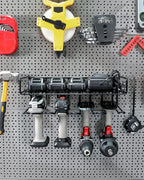 Heavy Duty Tool Organizer, 16" W x 7.48" H x 5.51" D, 4 Wall Mount Anchors, 3.95" Between Slots, Sturdy Steel Construction, Ideal for Power Tools (2 Pack)